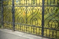 Forged steel fence. Black fence made of twisted metal. Metal profile wall