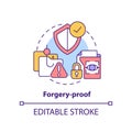 Forgery-proof concept icon