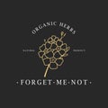 Forget me not flower. Logo for spa and beauty salon, boutique, organic shop, wedding, floral designer, interior