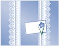 Forget Me Not Gift Box, Blue Satin Lace, Card