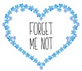 Forget-me-not watercolor flowers frame