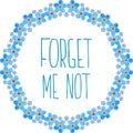 Forget-me-not watercolor flowers frame Royalty Free Stock Photo