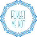 Forget-me-not watercolor flowers frame