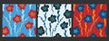Forget-me-nots in flat style. Vector seamless pattern