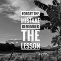 Forget mistake remember the lesson. Royalty Free Stock Photo