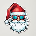 Hipster Ho-Ho-Ho: A Sticker with Santa\'s Edgy Charm