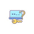Forgetting password RGB color icon