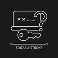 Forgetting password white linear icon for dark theme