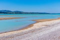 Forggensee in AllgÃÂ¤u with beautiful blue lake. Royalty Free Stock Photo