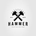 forging hammer, gavel silhouette logo vector illustration design Royalty Free Stock Photo