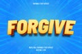 Forgive editable text effect cartoon style