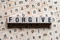 Forgive word concept