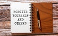 Forgive yourself and others. Text with advice Royalty Free Stock Photo