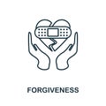 Forgiveness line icon. Simple element from social activity collection. Creative Forgiveness outline icon for web design