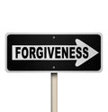 Forgiveness One-Way Road Sign Looking for Redemption Royalty Free Stock Photo