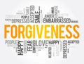 Forgiveness word cloud collage, social concept Royalty Free Stock Photo