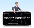 Forgot Password Phone Shows Login Authentication Invalid - 3d Illustration