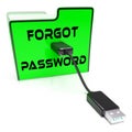 Forgot Password USB Shows Login Authentication Invalid - 3d Illustration