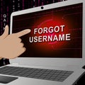 Forgot Username Laptop Means Wrong Userid Entered - 3d Illustration