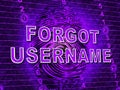 Forgot Username Screen Means Wrong Userid Entered - 3d Illustration