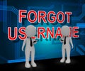 Forgot Username Sign Means Wrong Userid Entered - 3d Illustration