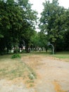 Forgotten and abandoned basketball court.