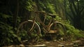Forgotten Bike in Forest Ambiance Royalty Free Stock Photo