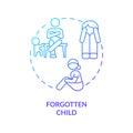 Forgotten child blue gradient concept icon