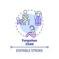 Forgotten child concept icon