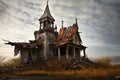 forgotten church with a crumbling steeple and cracked bell