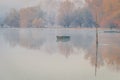 A forgotten fishing boat in the tributary of the Danube Royalty Free Stock Photo