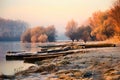 A forgotten fishing boat in the tributary of the Danube Royalty Free Stock Photo