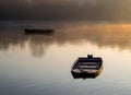 A forgotten fishing boat in the tributary of the Danube Royalty Free Stock Photo