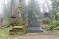 Cemetery grave stones, london