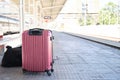 Forgotten suitcases at the train station