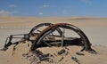 A forgotten wagon rusting away in the Namib desert