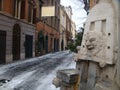 Fountain to Margutta street to Rome in Italy. Royalty Free Stock Photo