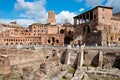 Fori Imperiali and Casa dei cavalieri di Rodi at Rome Royalty Free Stock Photo