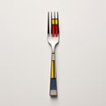 Colorful Fork With Bourke Stencil Handle - Inspired By Guayasamin And Kay Sage