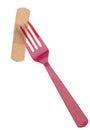 Fork with Bandage Food Safety Concept Royalty Free Stock Photo