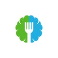 Fork Brain Logo Icon Design
