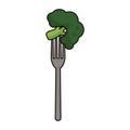 Fork with broccoli Royalty Free Stock Photo