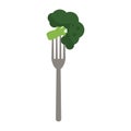 Fork with broccoli Royalty Free Stock Photo