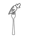 fork with carrot isolated icon design Royalty Free Stock Photo