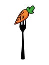 fork with carrot isolated icon design Royalty Free Stock Photo