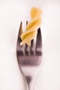 Fork with with fusili pasta Royalty Free Stock Photo