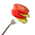 Fork cucumber tomato