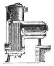 Fork-Delaharpe boiler, vintage engraving