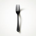 Black Fork On White Background - Vector Illustration Royalty Free Stock Photo