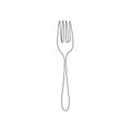 A fork is drawn in black on a white background Royalty Free Stock Photo
